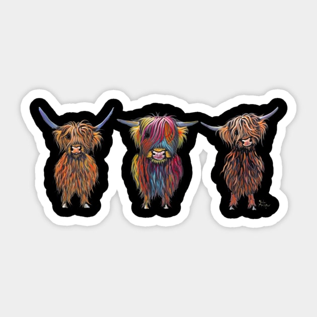 HaiRY HiGHLaND CoWS ' ALL THRee ' Sticker by ShirleyMac